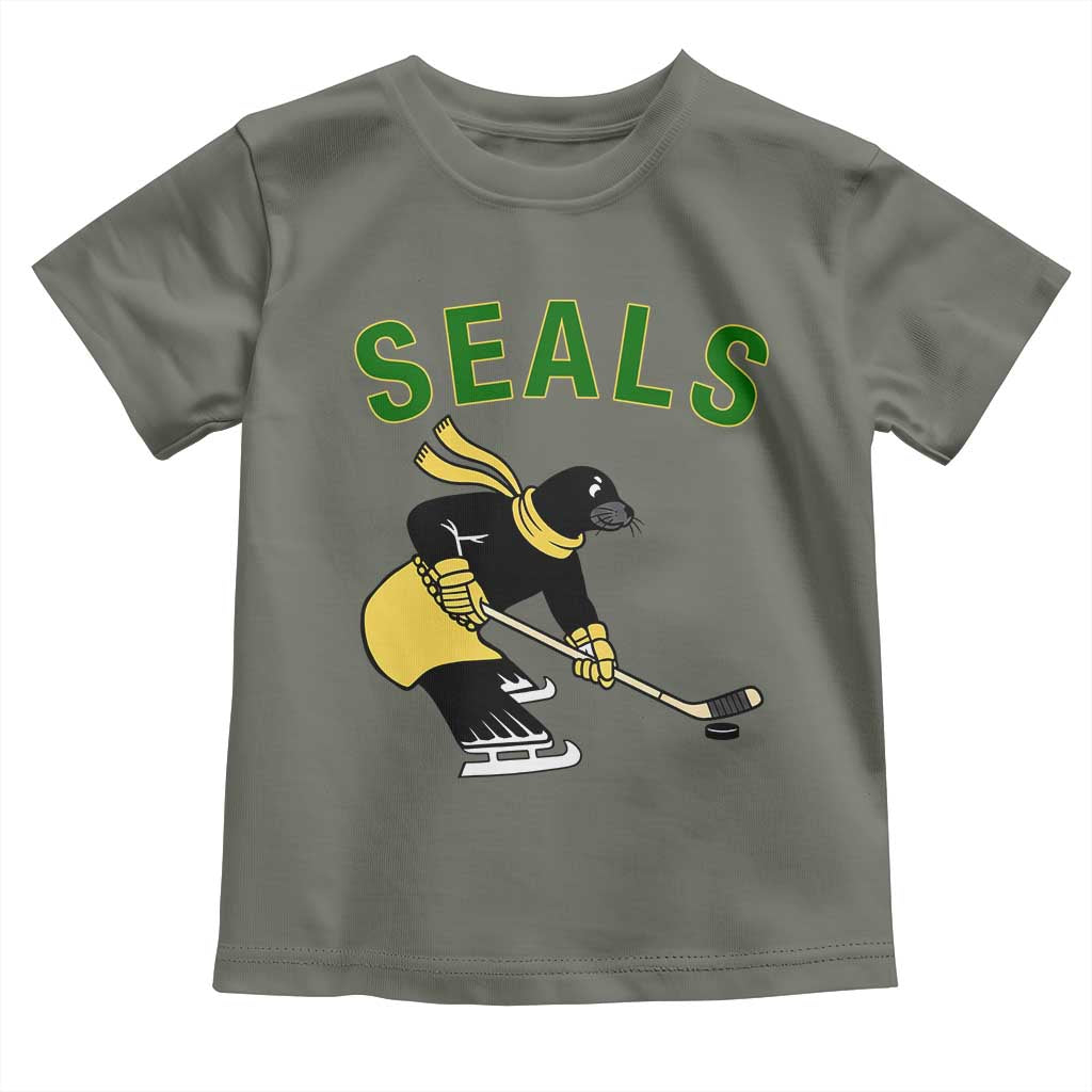 Funny Seal Ice Hockey Player Toddler T Shirt Winter Sports Gift - Wonder Print Shop