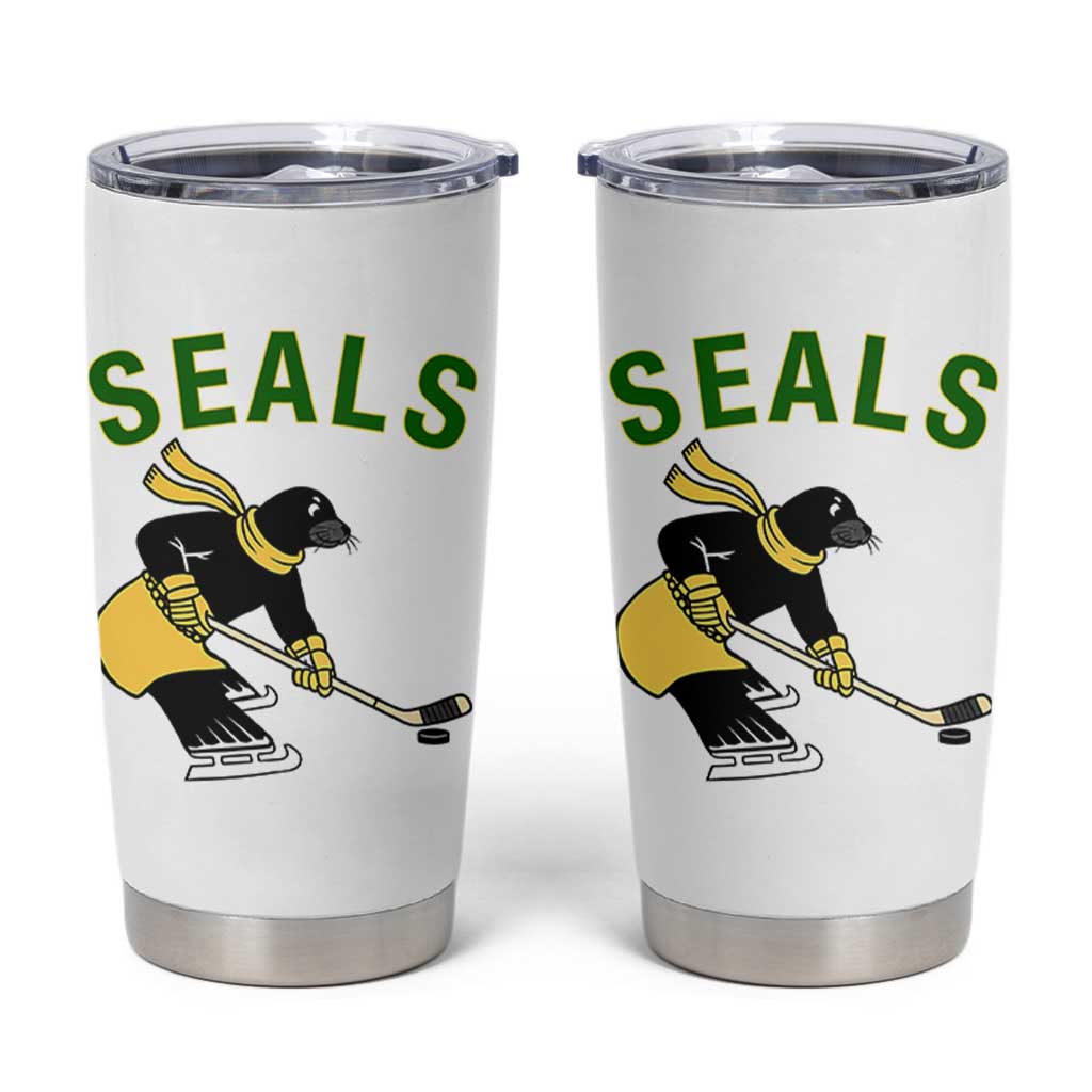 Funny Seal Ice Hockey Player Tumbler Cup Winter Sports Gift - Wonder Print Shop