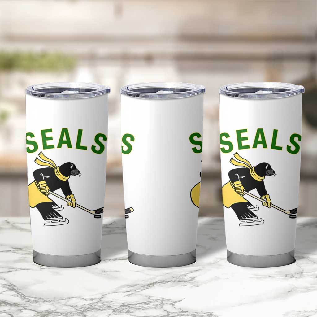 Funny Seal Ice Hockey Player Tumbler Cup Winter Sports Gift - Wonder Print Shop
