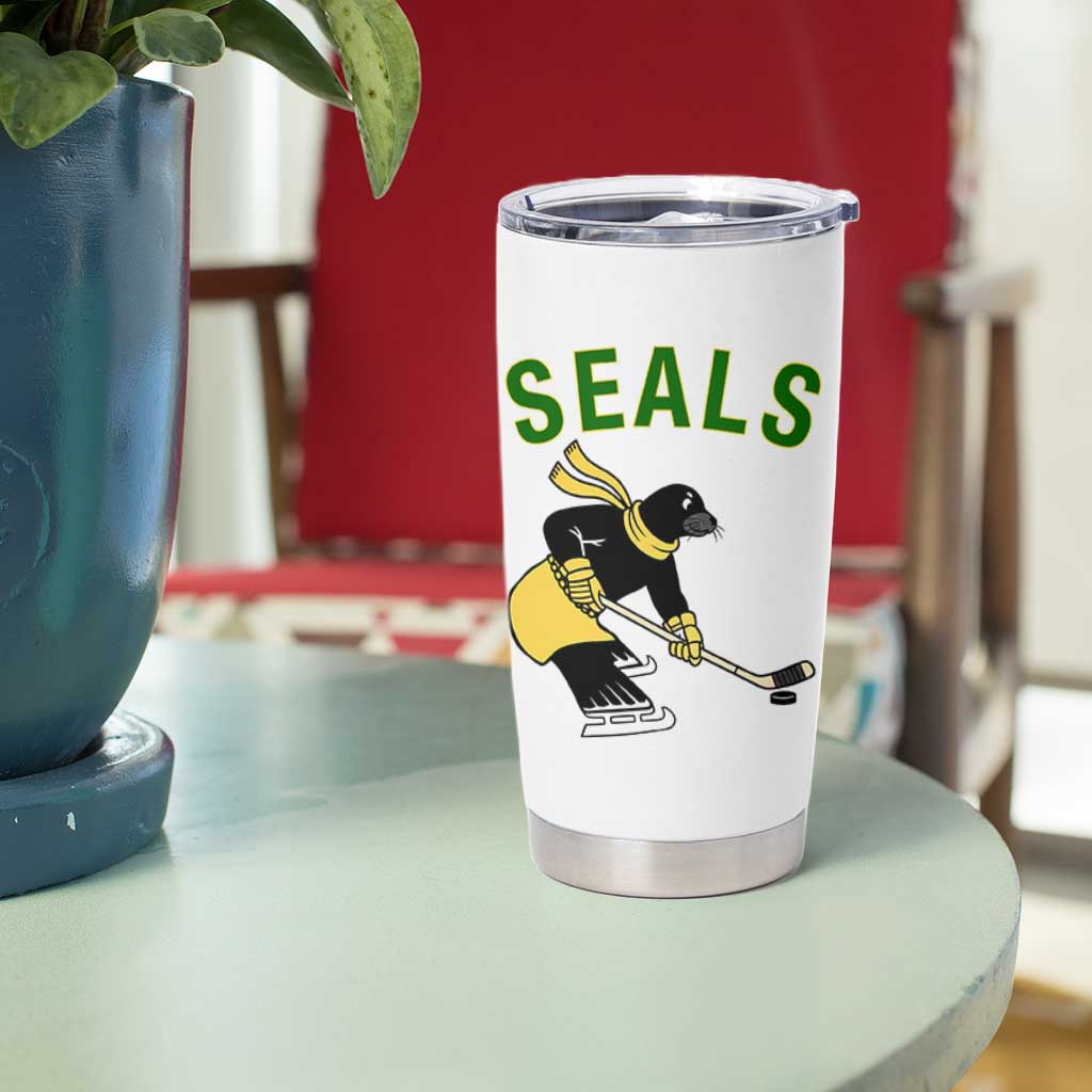Funny Seal Ice Hockey Player Tumbler Cup Winter Sports Gift - Wonder Print Shop