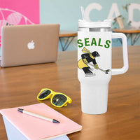 Funny Seal Ice Hockey Player Tumbler With Handle Winter Sports Gift - Wonder Print Shop