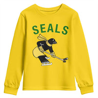 Funny Seal Ice Hockey Player Youth Sweatshirt Winter Sports Gift - Wonder Print Shop
