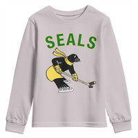 Funny Seal Ice Hockey Player Youth Sweatshirt Winter Sports Gift - Wonder Print Shop