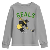 Funny Seal Ice Hockey Player Youth Sweatshirt Winter Sports Gift - Wonder Print Shop