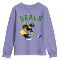 Funny Seal Ice Hockey Player Youth Sweatshirt Winter Sports Gift - Wonder Print Shop