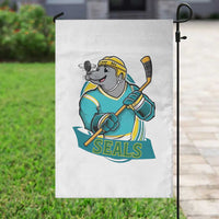 Cute Seal Playing Ice Hockey Garden Flag Funny Winter Sports Gift - Wonder Print Shop