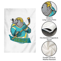 Cute Seal Playing Ice Hockey Garden Flag Funny Winter Sports Gift - Wonder Print Shop