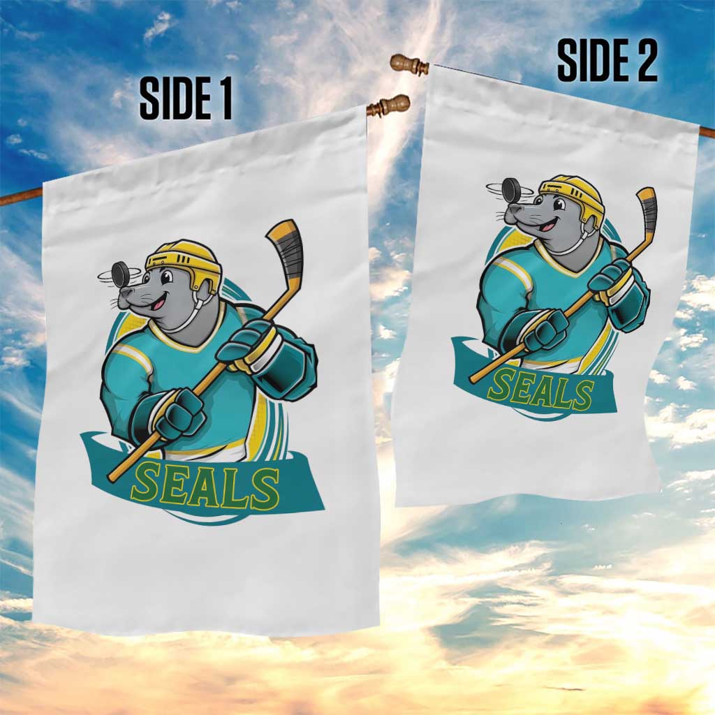Cute Seal Playing Ice Hockey Garden Flag Funny Winter Sports Gift - Wonder Print Shop