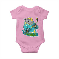 Cute Seal Playing Ice Hockey Baby Onesie Funny Winter Sports Gift - Wonder Print Shop