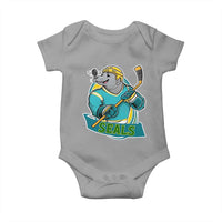 Cute Seal Playing Ice Hockey Baby Onesie Funny Winter Sports Gift - Wonder Print Shop