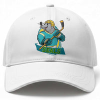 Cute Seal Playing Ice Hockey Baseball Cap Funny Winter Sports Gift