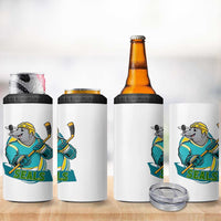 Cute Seal Playing Ice Hockey 4 in 1 Can Cooler Tumbler Funny Winter Sports Gift - Wonder Print Shop