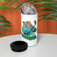 Cute Seal Playing Ice Hockey 4 in 1 Can Cooler Tumbler Funny Winter Sports Gift - Wonder Print Shop