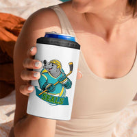 Cute Seal Playing Ice Hockey 4 in 1 Can Cooler Tumbler Funny Winter Sports Gift - Wonder Print Shop