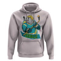 Cute Seal Playing Ice Hockey Hoodie Funny Winter Sports Gift - Wonder Print Shop