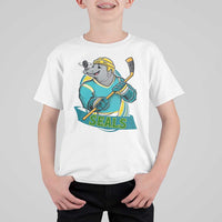 Cute Seal Playing Ice Hockey T Shirt For Kid Funny Winter Sports Gift - Wonder Print Shop
