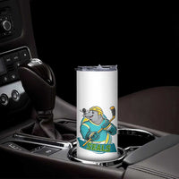 Cute Seal Playing Ice Hockey Skinny Tumbler Funny Winter Sports Gift - Wonder Print Shop