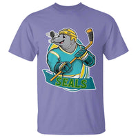 Cute Seal Playing Ice Hockey T Shirt Funny Winter Sports Gift - Wonder Print Shop