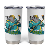 Cute Seal Playing Ice Hockey Tumbler Cup Funny Winter Sports Gift - Wonder Print Shop