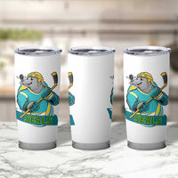 Cute Seal Playing Ice Hockey Tumbler Cup Funny Winter Sports Gift - Wonder Print Shop