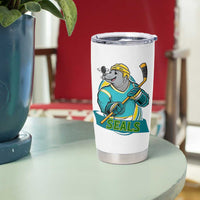 Cute Seal Playing Ice Hockey Tumbler Cup Funny Winter Sports Gift - Wonder Print Shop