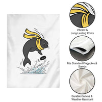 Funny Seal Playing Ice Hockey Garden Flag Winter Sports Gift - Wonder Print Shop