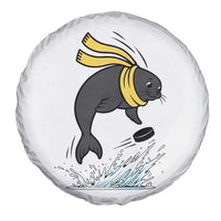 Funny Seal Playing Ice Hockey Spare Tire Cover Winter Sports Gift - Wonder Print Shop