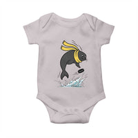 Funny Seal Playing Ice Hockey Baby Onesie Winter Sports Gift - Wonder Print Shop