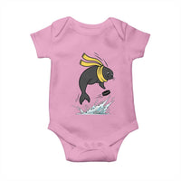 Funny Seal Playing Ice Hockey Baby Onesie Winter Sports Gift - Wonder Print Shop