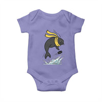Funny Seal Playing Ice Hockey Baby Onesie Winter Sports Gift - Wonder Print Shop