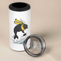 Funny Seal Playing Ice Hockey 4 in 1 Can Cooler Tumbler Winter Sports Gift - Wonder Print Shop