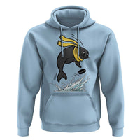 Funny Seal Playing Ice Hockey Hoodie Winter Sports Gift - Wonder Print Shop
