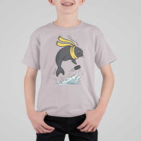 Funny Seal Playing Ice Hockey T Shirt For Kid Winter Sports Gift - Wonder Print Shop