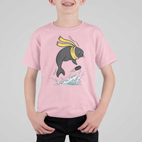 Funny Seal Playing Ice Hockey T Shirt For Kid Winter Sports Gift - Wonder Print Shop