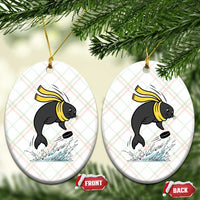 Funny Seal Playing Ice Hockey Ceramic Ornament Winter Sports Gift - Wonder Print Shop