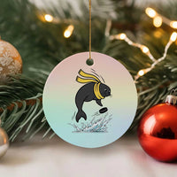 Funny Seal Playing Ice Hockey Ceramic Ornament Winter Sports Gift - Wonder Print Shop