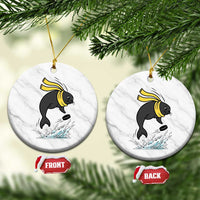Funny Seal Playing Ice Hockey Ceramic Ornament Winter Sports Gift - Wonder Print Shop