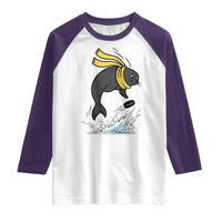 Funny Seal Playing Ice Hockey Raglan Shirt Winter Sports Gift - Wonder Print Shop