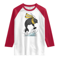 Funny Seal Playing Ice Hockey Raglan Shirt Winter Sports Gift - Wonder Print Shop