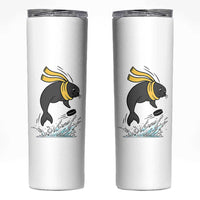 Funny Seal Playing Ice Hockey Skinny Tumbler Winter Sports Gift - Wonder Print Shop