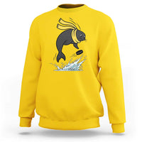 Funny Seal Playing Ice Hockey Sweatshirt Winter Sports Gift - Wonder Print Shop