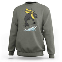 Funny Seal Playing Ice Hockey Sweatshirt Winter Sports Gift - Wonder Print Shop