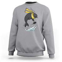 Funny Seal Playing Ice Hockey Sweatshirt Winter Sports Gift - Wonder Print Shop
