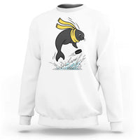 Funny Seal Playing Ice Hockey Sweatshirt Winter Sports Gift - Wonder Print Shop
