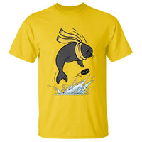 Funny Seal Playing Ice Hockey T Shirt Winter Sports Gift - Wonder Print Shop
