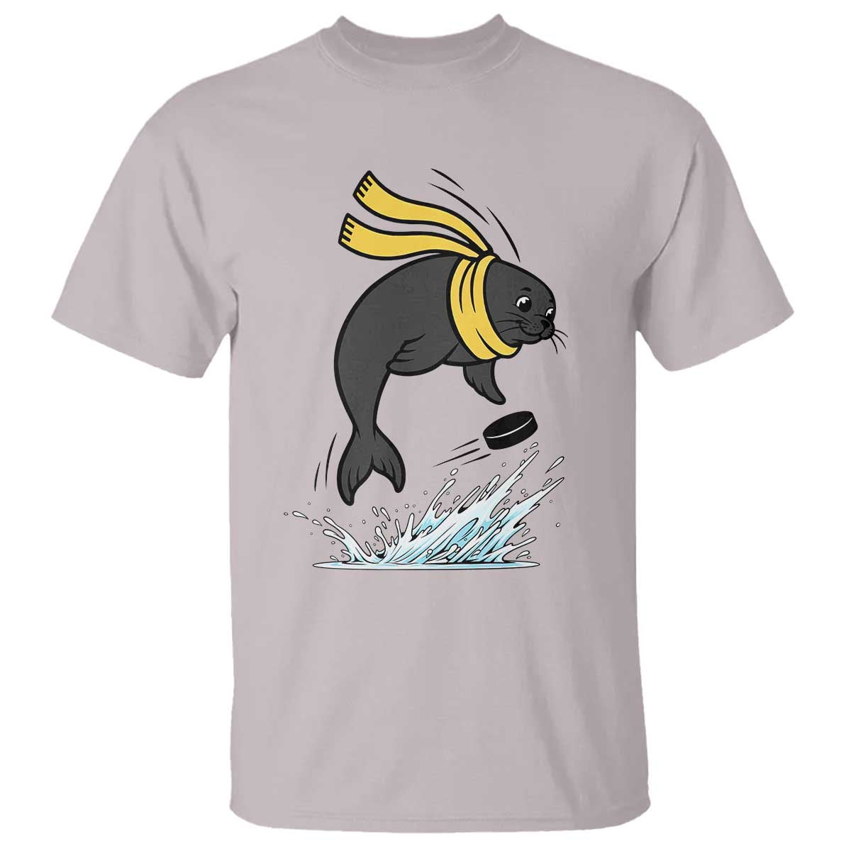 Funny Seal Playing Ice Hockey T Shirt Winter Sports Gift - Wonder Print Shop