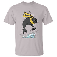 Funny Seal Playing Ice Hockey T Shirt Winter Sports Gift - Wonder Print Shop