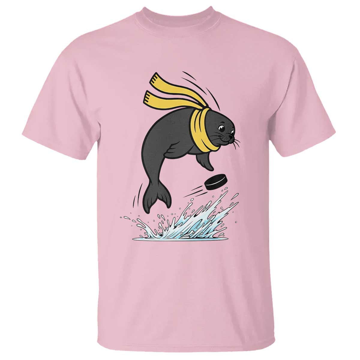 Funny Seal Playing Ice Hockey T Shirt Winter Sports Gift - Wonder Print Shop