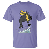Funny Seal Playing Ice Hockey T Shirt Winter Sports Gift - Wonder Print Shop