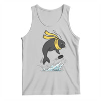 Funny Seal Playing Ice Hockey Tank Top Winter Sports Gift - Wonder Print Shop